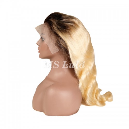 Mslula 1b/613 Color Ombre Root 13x4 Transparent Lace Front Wigs Body Wave | Human Hair Wig | Lace Front